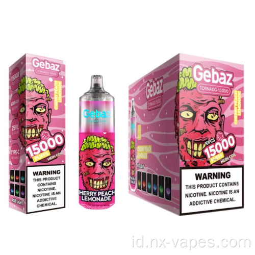 Gebaz tornado 15000 puffs vape sekali pakai